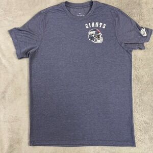 NFL New York Giants Shirt Mens Navy Large Nike Spell Out 2-Hit Triblend Tee NWOT
